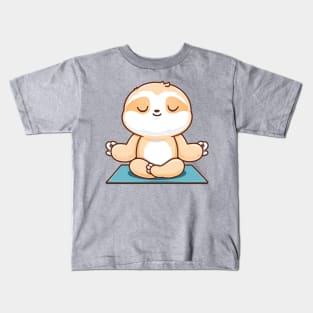 Meditating Sloth Kids T-Shirt